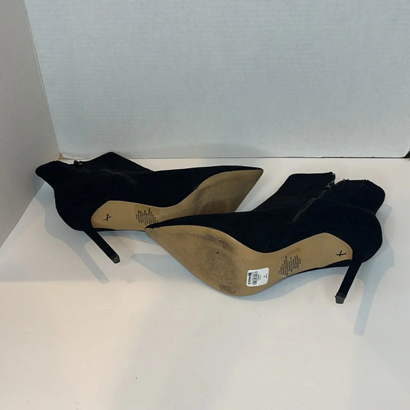 EXPRESS SUEDE THIN HEELED ANKLE BOOTIES SIDE ZIPPER POINTY TOE - Picture 6 of 8
